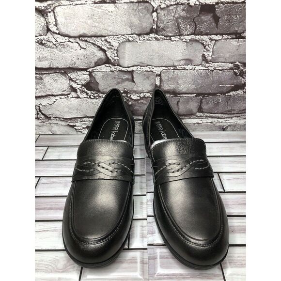 ABEO PRO Jade Comfortable Black Metallic Heel Loafer Shoes Women’s Sz 10US/41EU - Picture 2 of 16